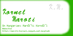 kornel maroti business card